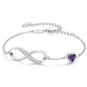 CDE 925 Sterling Silver Infinity Birthstone Bracelet Jewelry Gift for Women