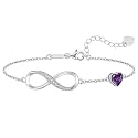 CDE 925 Sterling Silver Infinity Birthstone Bracelet Jewelry Gift for Women