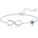 CDE 925 Sterling Silver Infinity Birthstone Bracelet Jewelry Gift for Women