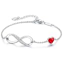 CDE 925 Sterling Silver Infinity Birthstone Bracelet Jewelry Gift for Women