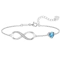 CDE 925 Sterling Silver Infinity Birthstone Bracelet Jewelry Gift for Women