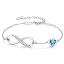 CDE 925 Sterling Silver Infinity Birthstone Bracelet Jewelry Gift for Women