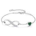 CDE 925 Sterling Silver Infinity Birthstone Bracelet Jewelry Gift for Women