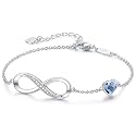 CDE 925 Sterling Silver Infinity Birthstone Bracelet Jewelry Gift for Women
