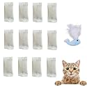 CECE PAW 12 Pack Natural Catnip Pouches for Cat Toys, Non-Woven Fabric Cat nip Refills, Gift Packaging with Catnip Tea Bags and Feather Whale Toy