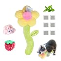 CECE PAW 3 PCS Catnip Toys, Includes 6-Pack Catnip Pouches, Catnip Refillable Interactive Cat Toy with Crinkle Sound, Bunny Easter Kicker Toy for Indoor Cats, Chew, Food Puzzle for Kitten Enrichment