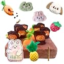 CECE PAW Carrot Patch Cat Toy Halloween Edition, Mat Pocket with Pumpkin Design, 12 Squeaky Carrot with Pockets and 4 Cute Catnip Toys for Indoor Cats Kicking and Biting