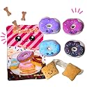 CECE PAW Donut Snuffle Toys, Squeaky Crinkle Interactive Dog Toys, Dog Enrichment Treat Puzzle for Boredom and Mental Stimulation, Puppies, Small and Medium Dogs (Plush Bag)
