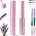 Cedar and Ash Ceramic Hairdressing Comb, Ceramic Hairdressing Comb, Mini Straightening Comb, Smooth, Frizz-Free Hair Anytime, Anywhere, 3 Heat Settings,USB Rechargeable,Cordless Fast Heat (Pink)