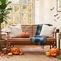 Cedar Brown Wooden Patio Glider Bench with Cup Holders