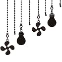 Ceiling Fan Pull Chain Set, 4 Pieces Bulb and Fan Pattern Pull Chain Extension, 12 Inch Chain Extender With Ball Chains Connector (ORB)