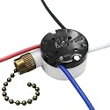 Ceiling Fan Switch Zing Ear ZE-208s E89885 3 Speed 4 Wire Pull Chain Switch with 4 Pre-Installed Wires Replacement Part for Hunter, Hampton Bay, Harbor Breeze, Hampton Bay Fans (Bronze Chain)