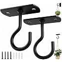 Ceiling Hooks for Hanging Plants 2Pack 2.5in,Wall Plant Hooks Black