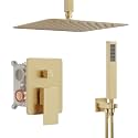 Ceiling Mount Shower System with 10" Rain Head, Handheld &amp; Valve