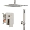 Ceiling Mount Shower System with 12" Rain Head, Handheld &amp; Valve