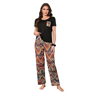 Celary Womens Cotton Blend Printed Night Suit