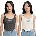 Celary Womens Ribbed Adjustable Strap Camisole Padded