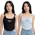 Celary Womens Ribbed Adjustable Strap Camisole Padded