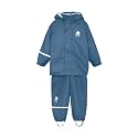 CeLaVi European Kids Rain Suit for Boys Girls with Detachable Hood, Waterproof 2 Pcs Rain Jacket w/Pants or Dungarees