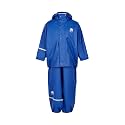 CeLaVi European Kids Rain Suit for Boys Girls with Detachable Hood, Waterproof 2 Pcs Rain Jacket w/Pants or Dungarees