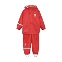 CeLaVi European Kids Rain Suit for Boys Girls with Detachable Hood, Waterproof 2 Pcs Rain Jacket w/Pants or Dungarees