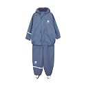 CeLaVi European Kids Rain Suit for Boys Girls with Detachable Hood, Waterproof 2 Pcs Rain Jacket w/Pants or Dungarees