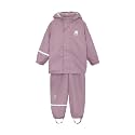 CeLaVi European Kids Rain Suit for Boys Girls with Detachable Hood, Waterproof 2 Pcs Rain Jacket w/Pants or Dungarees