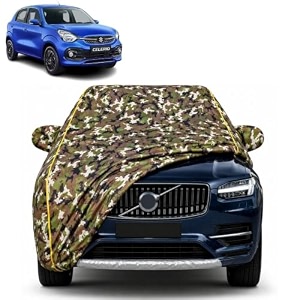 celerio 100 waterproof car cover  dustproof sun protection cover  soft cotton lining  triple stitched  mirror pocket  antenna pocket  all weather body cover army
