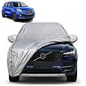 Celerio 100% Waterproof Car Cover | Dustproof Sun Protection Cover | Soft Cotton Lining | Triple Stitched | Mirror Pocket | Antenna Pocket | All Weather Body Cover (Silver with Yellow Piping)