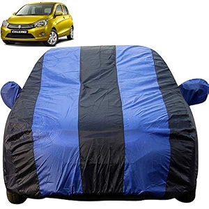 celerio dustproof car cover with mirror pockets royal blue stripes taffeta polystertriple stitched compatible with maruti celerio car cover 2014 to 2017 car accessories