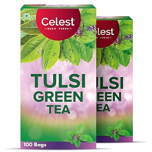 celest tulsi green tea 100 bags  green tea 100 bags  pack of 2