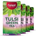 Celest Tulsi Green Tea - 100 Bags (Pack of 4) | Green Tea Bags 100 pcs | 400 Tea Bags