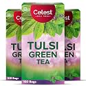 Celest Tulsi Green Tea 100 Bags | Tulsi Green Tea 100 Bags | Pack of 3 | Total 300 Teabags
