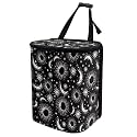 Celestial Sun Moon Stars Print Trash Can for Car Leakproof Garbage with Lid and Zipper Trash Bin Hanging Back of Seat Auto Interior Accessories Universal Fit Most Truck SUV Van