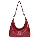 Slouchy Shoulder Bag for Women, Foldable Crossbody Hobo Purse in PU Leather