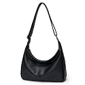 Slouchy Shoulder Bag for Women, Foldable Crossbody Hobo Purse in PU Leather