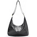 Slouchy Shoulder Bag for Women, Foldable Crossbody Hobo Purse in PU Leather