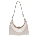 Slouchy Shoulder Bag for Women, Foldable Crossbody Hobo Purse in PU Leather