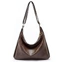 Slouchy Shoulder Bag for Women, Foldable Crossbody Hobo Purse in PU Leather