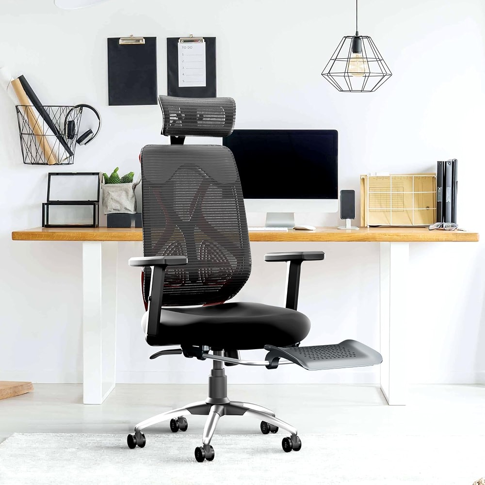 Cellbell CELLBELL C190 Berlin FT Ergonomic Office Chair with Footrest High Back ...