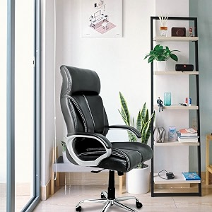 cellbell c54 ergonomic high back boss chair leather office chairdirector chairleatherette executive revolving chair black