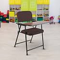 CELLBELL C62 Foldable Study Chair with Cushion Seat, Back Support & Adjustable Writing Pad | Portable Student Chair for Study, Online Classes, Tuition, Classroom, Office & Work from Home (Brown)