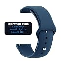 CellFAther 20mm Silicone Wrist Band Straps Comaptible for Amazfit Bip/Lite/GTS/MINI/GTR 42mm -Midnight Blue With Pin &amp; Tuck