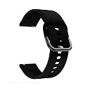 CellFAther 20mm Silicone WristBand Straps Comaptible for Amazfit Bip/Lite/GTS/MINI/GTR 42mm -Black With Buckle