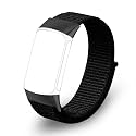 CellFAther Nylon Bands Only Compatible with Fitbit Charge 5, Charge 6 Bands, Soft Breathable Adjustable Replacement Nylon Loop Wristband Sport Strap for Women Men, Black