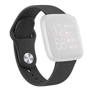 cellfather silicone sport strap compatible for fitbit versaversa liteversa 2versa se water proof fitness straps for women men watch not included black-pin amp tuck