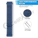 CellFAther Unisex Adult 20mm Nylon Sport Loop Wrist Band Straps Compatible for Amazfit Bip/Lite/GTS/MINI/GTR 42mm -Cape Cod Blue