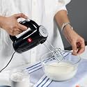 CELLO Besto Hand Beater Mixer 300 Watts Black | 5 Variable Speed Controls, Power Full Motor, One Touch & Unbreakable Stand, SS Beaters & Dough Hooks For Mixing Beating Kneading