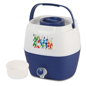 cello breeza pastic insulated water jug  wide mouth for cleaning  leak proof jug  easy to carry  ideal for travel picnic homes offices shops and clinics  7 litres blue