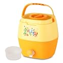 Cello Breeza Pastic Insulated Water Jug | Wide Mouth for Cleaning | Leak Proof Jug | Easy to Carry | Ideal for Travel, Picnic, Homes, Offices, Shops, and Clinics | 7 litres, Orange